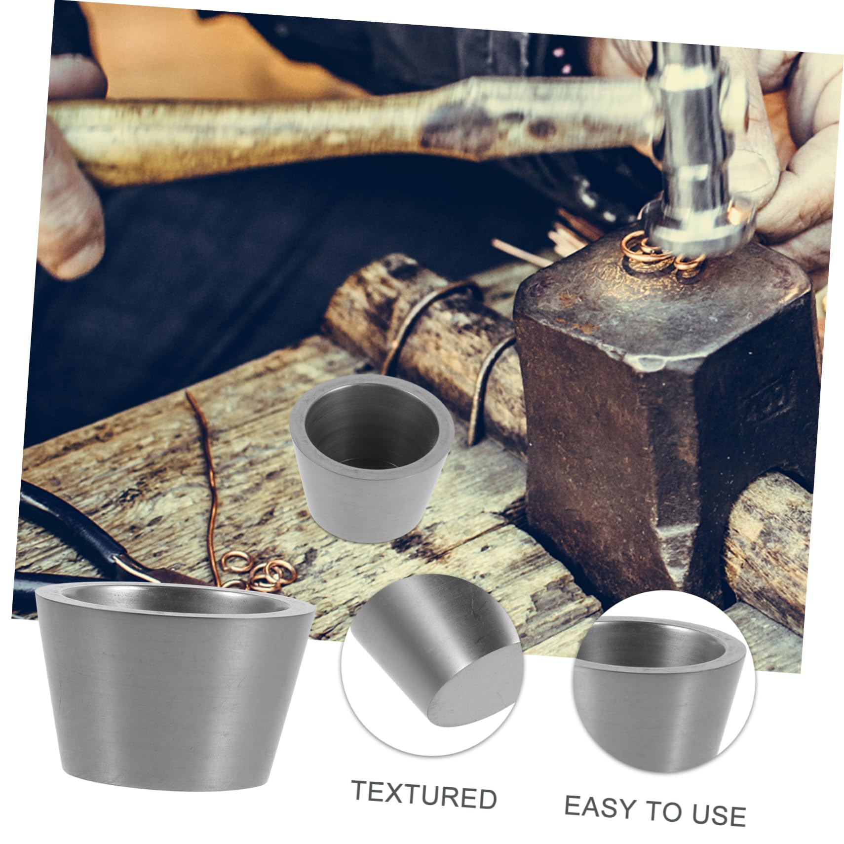 DOITOOL Graphite Ingot Mould Crucible High Temperature Jewelry Casting Container Molds for DIY Crafts