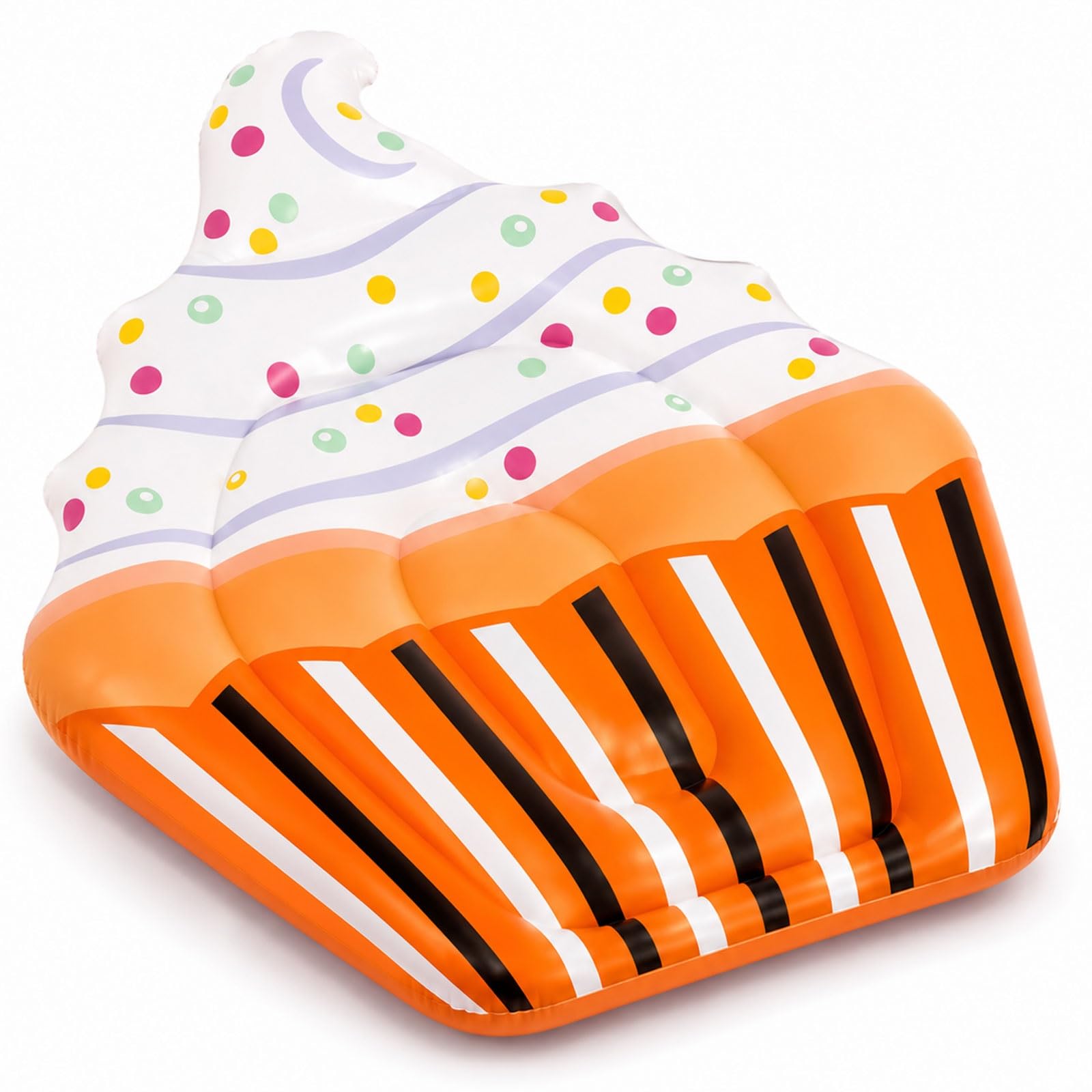 Ice Cream Inflatable Pool Float with Foot Pump, PVC Dessert Lounge Raft, 160 X 135 Cm