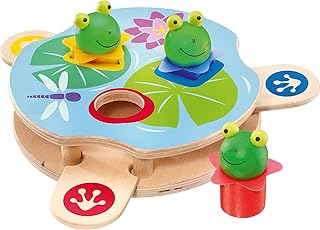 Selecta 62072 Saltino Frog Catapult Wooden Motor Skills Toy