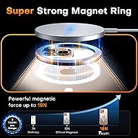 Vista 97 de TAURI Funda magnética 2 en 1 transparente para iPhone 14 Pro, compatible con Magsafe [no amarillenta] con protector de pantalla, protección de grado