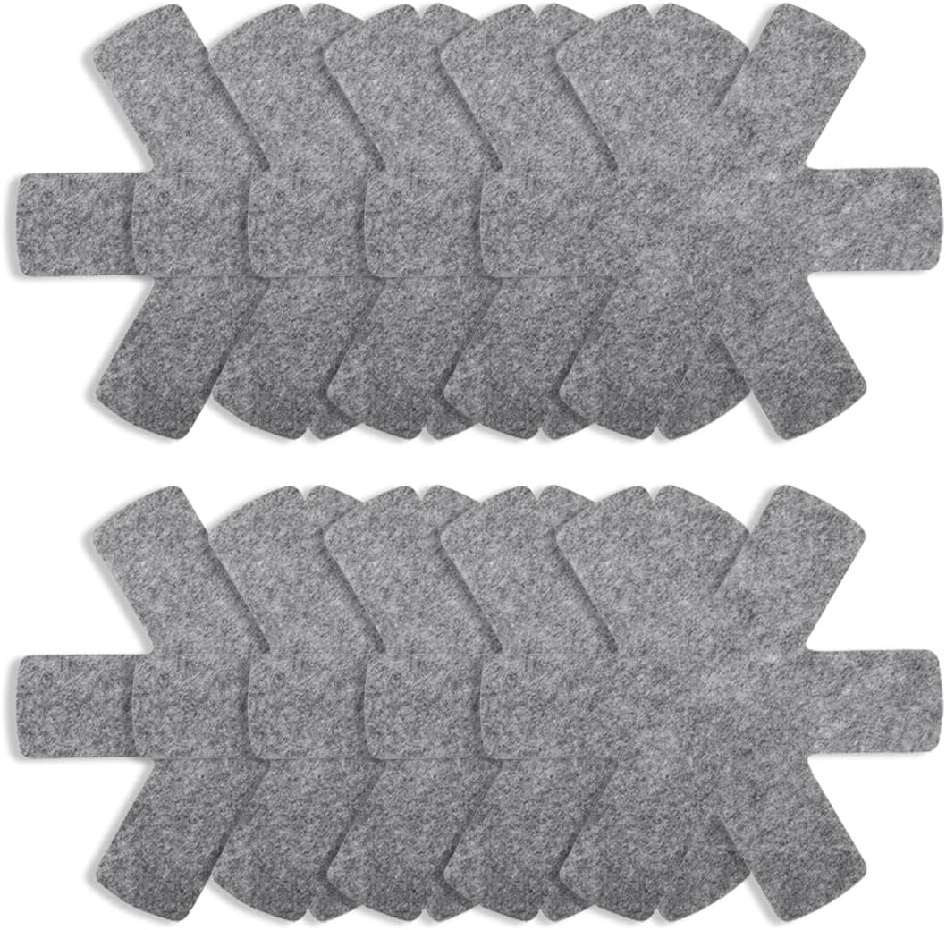 Lot De 12 Ou 24 Protège-poêles En Feutre Gris - Protection Anti-rayures, Compatible Induction