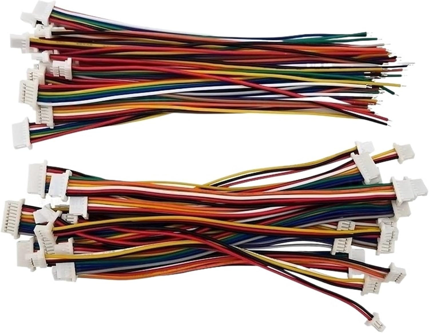 10PC SH 1.0mm Single/Double Connector with Wire 60/80/120-1000mm Cable 2 3 4 5-12 Pin Jumper Line SH1.0 SHR(60MM,Reverse Double Head_2P)