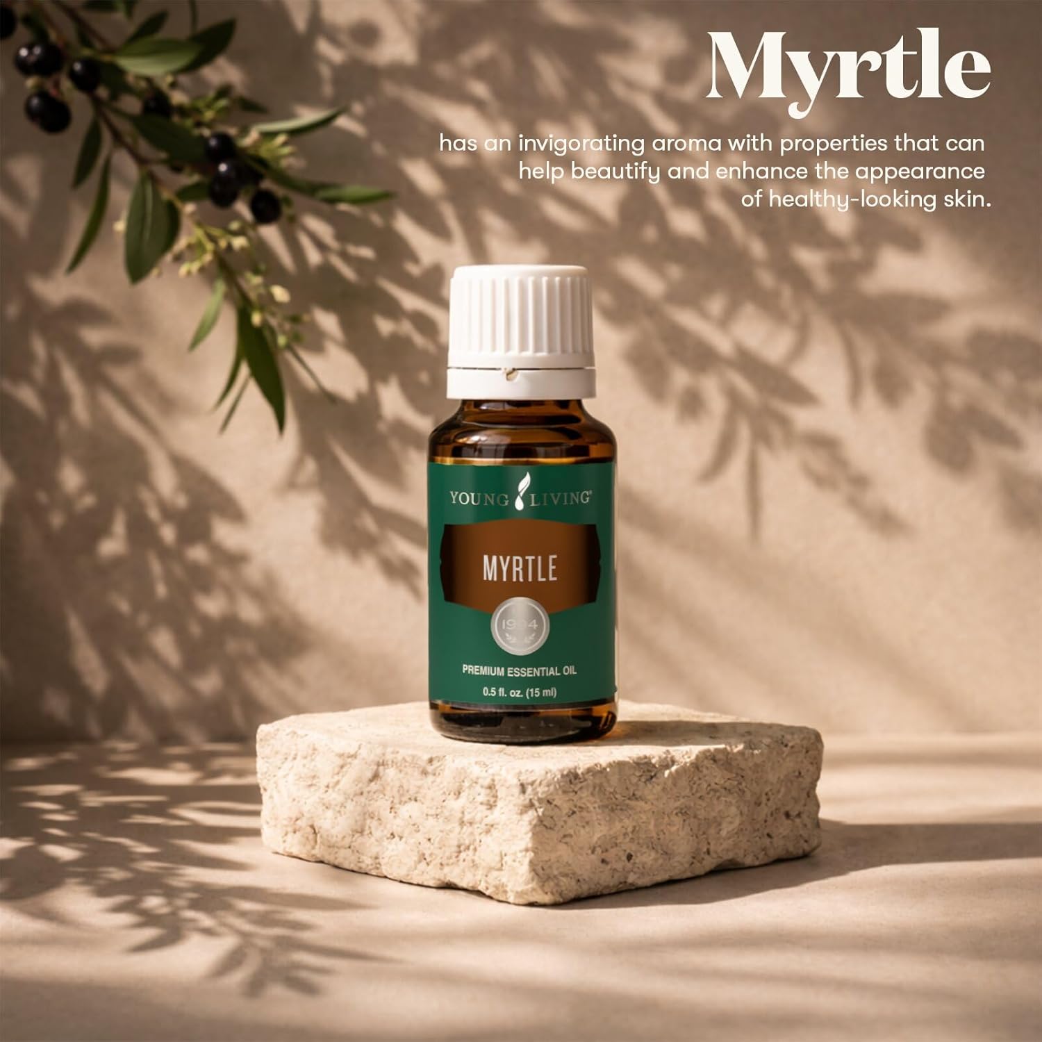 Young Living Myrtle Essential Oil, 15ml | Aromatherapy Diffuser | Skincare for Skin and Hair | Vegan & Gluten-Free | Pure & Natural | Fresh, Invigorating Aroma