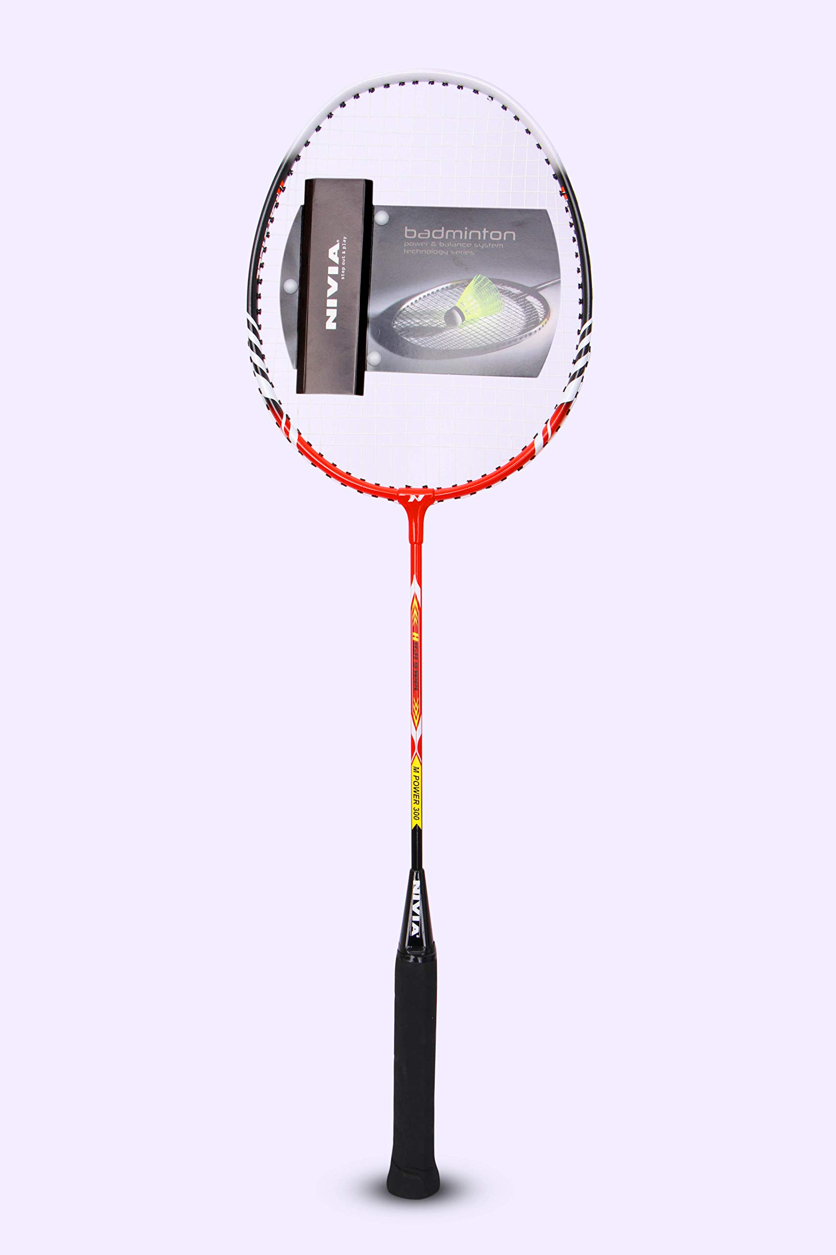 Nivia Badminton Racket M-Power 300 (Adult)(‎Black/White/Orange) Aluminium