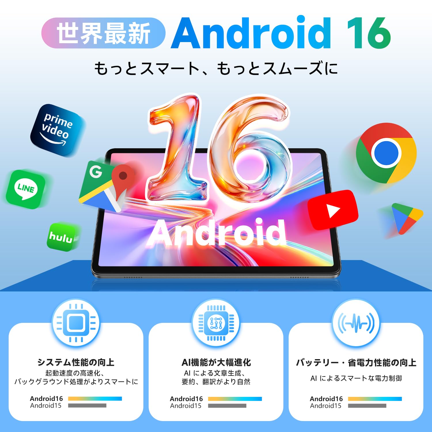 Amazon.co.jp: タブレット 大画面 10.1インチ 【Android 16 世界最新OS