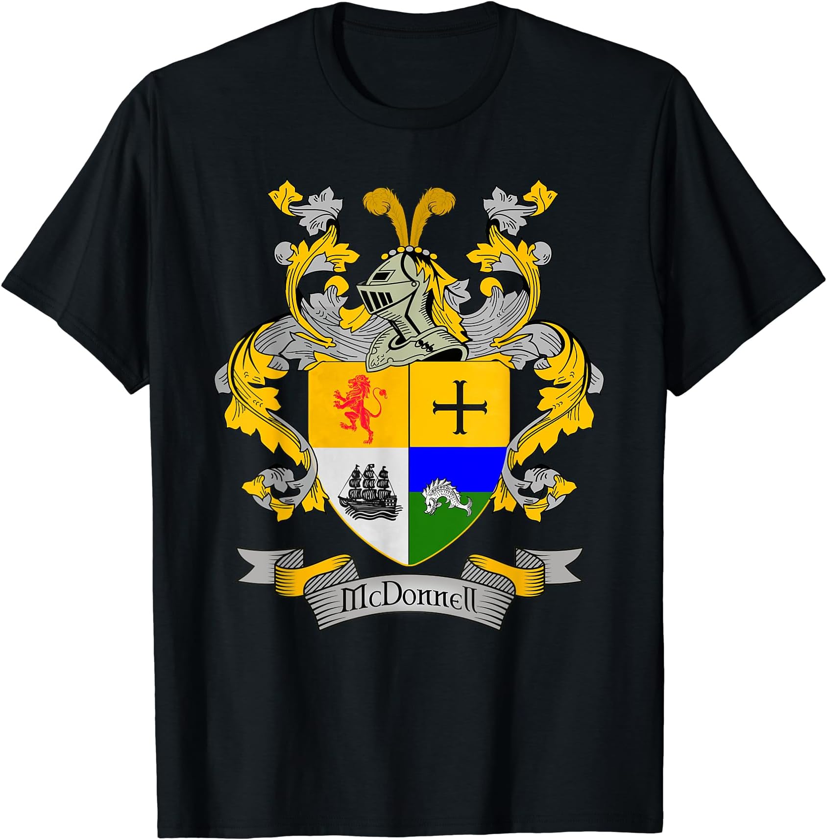 McDonnell Coat of Arms | McDonnell Surname Family Crest T-Shirt