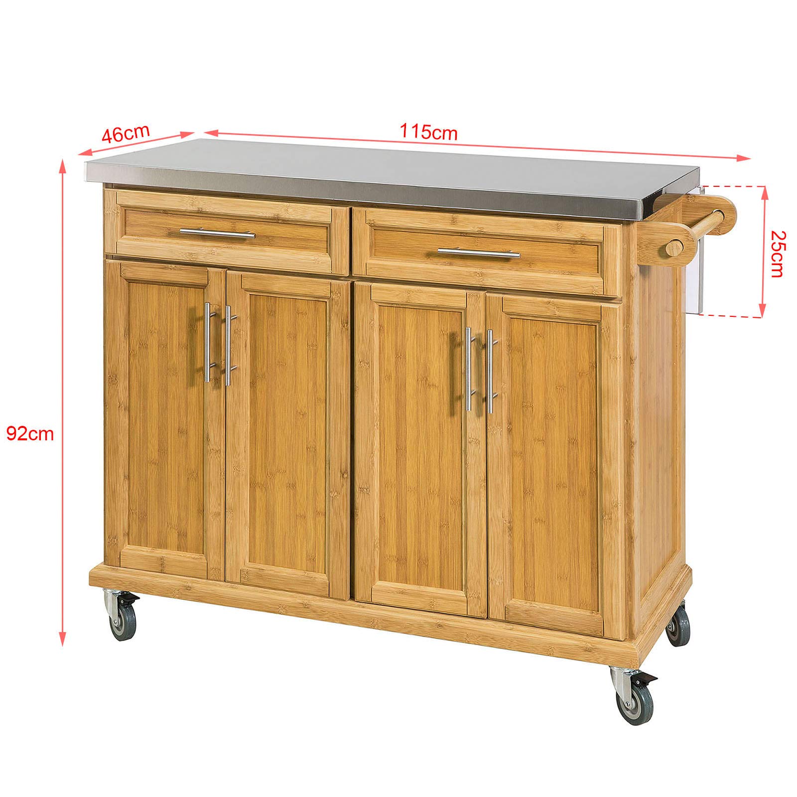 SoBuy® FKW69N, Extendable Kitchen Storage Trolley Kitchen