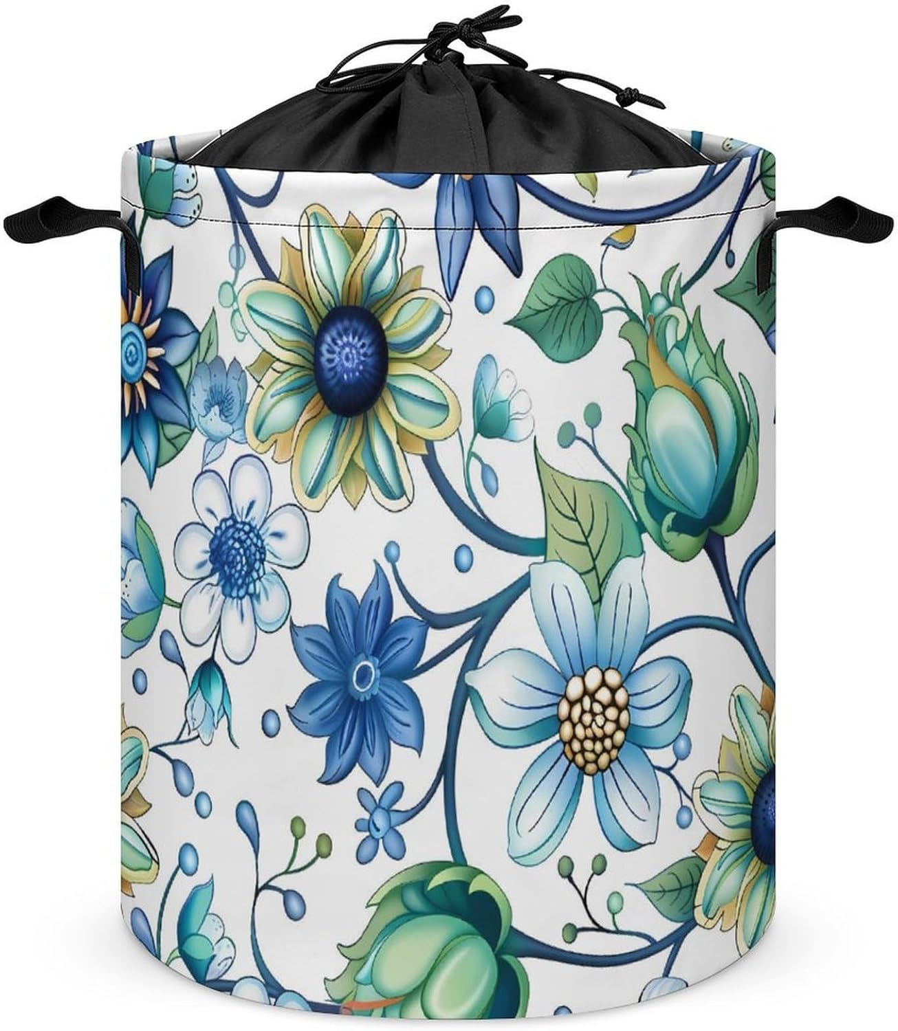 Mandala Flowers (4) Laundry Basket Dirty Clothes Hamper Storage Laundry Bag with Handles for Dorm Room 44x35cm