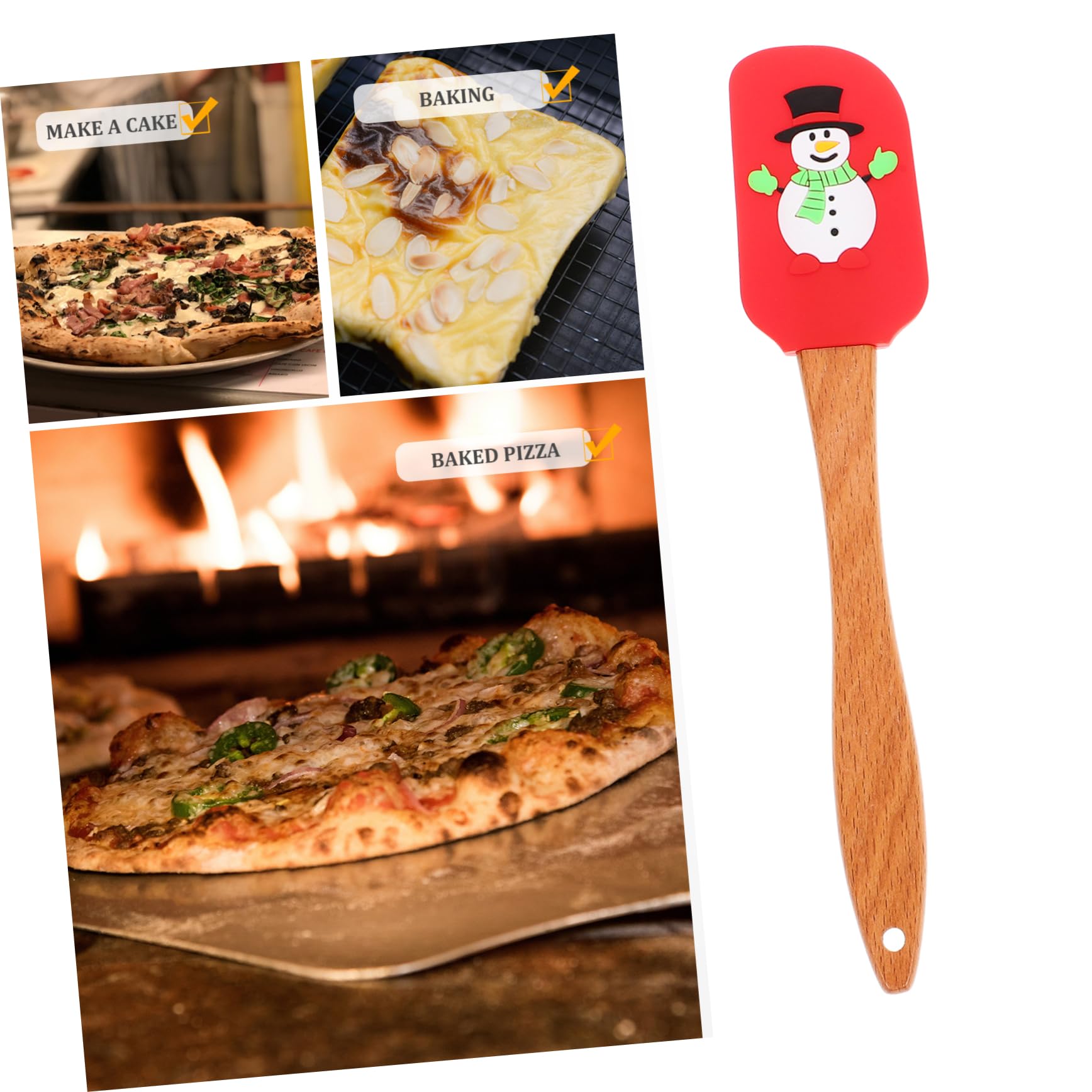 Cabilock 3 Juegos Espátula Para Crema Pastel Crema Utensilios Para Hornear De Navidad Espátulas Para Hornear De Navidad Pastel Mezclador De Mantequilla De Maní Espátulas Para 5 piezas * 3