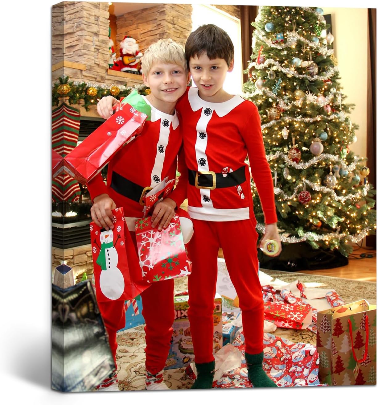 GagetElec Personalized Photo to Canvas,Custom Canvas Prints with Your Photos(16''x20''Framed),Christmas Gifts for Family and Friends