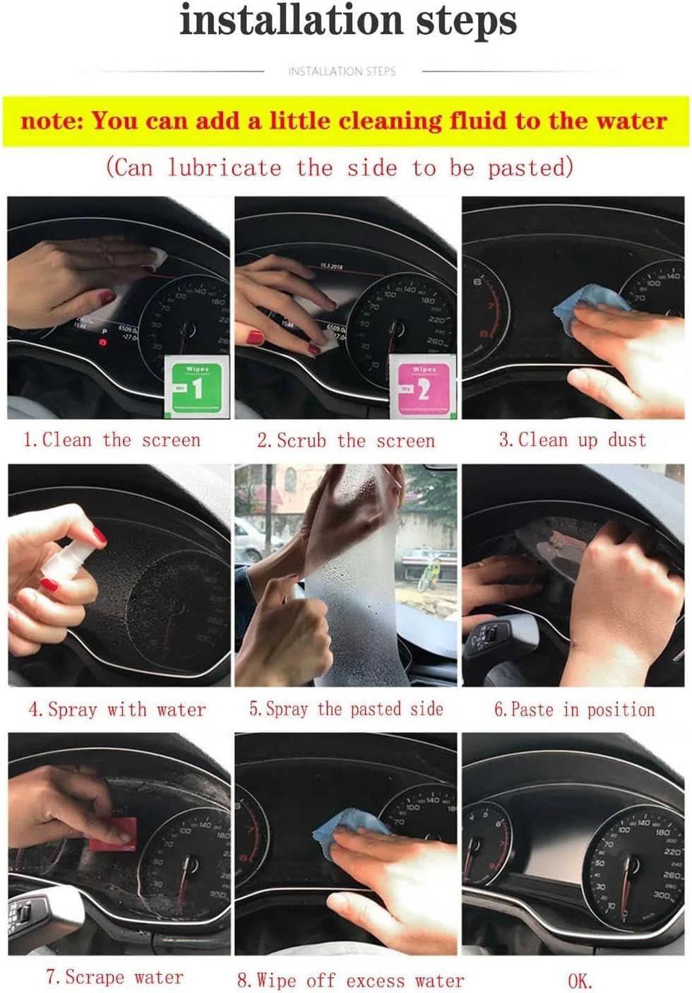Car Interior Instrument Panel Membrane Protective Decoration Anti-scrach Film TPU refit,for Toyota Alphard Vellfire 2015-2020