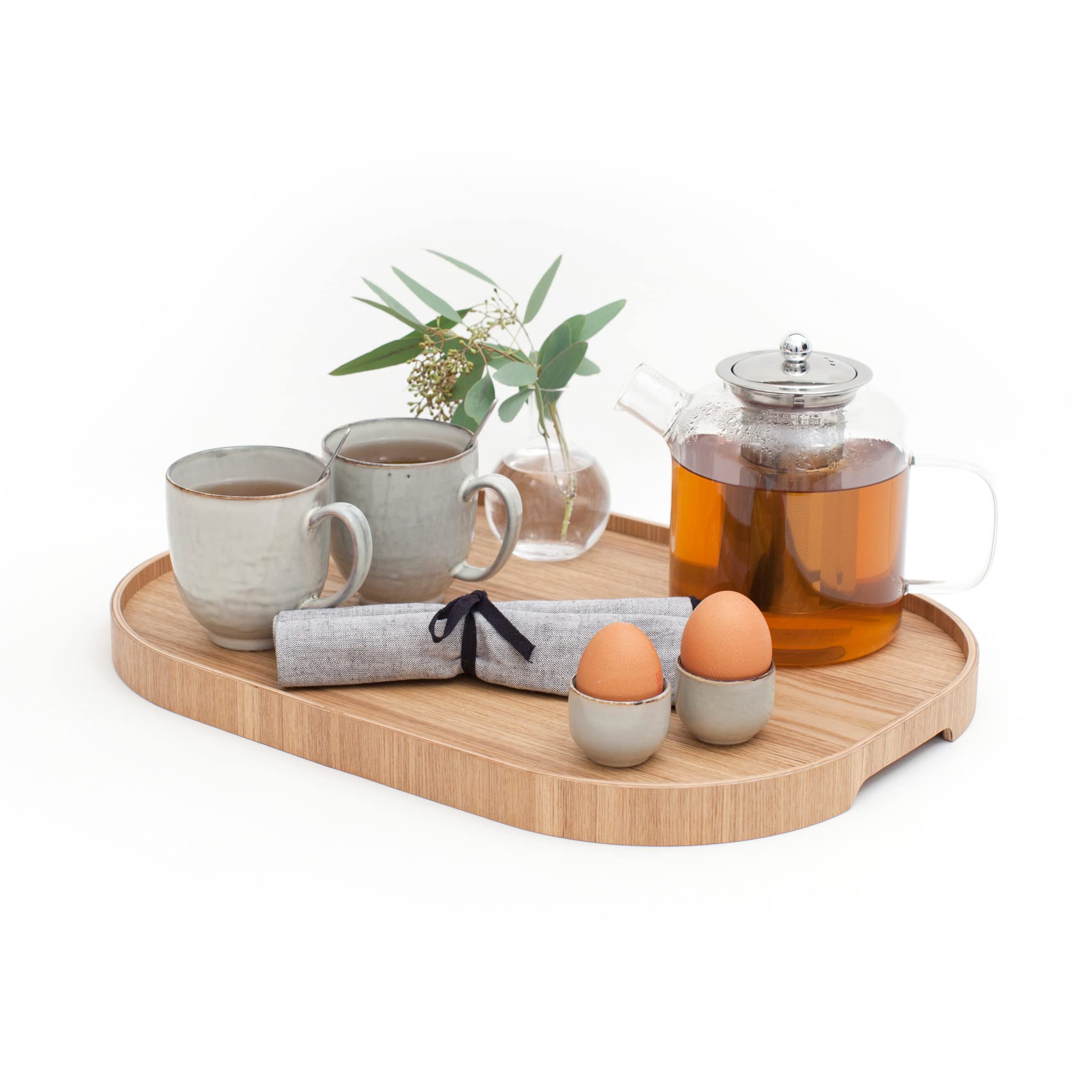 Vassoio da portata antiscivolo. Vassoio portatile per colazione, pranzo, cena. Legno di salice naturale. GRANDE (47x34x3 cm)