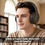 Casque Srhythm NiceComfort 35(2e génération) avec réduction de bruit, 4 haut-parleurs 40kHz | Son HD, 140 heures d'autonomie ultra-longue pour les voyages, Bluetooth 6.0, 5 microphones ENC, transparence, audio spatial, faible latence