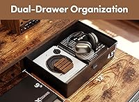 Vista 5 de BANTI 40x24 Inch Electric Standing Desk with Dual Drawers, Height Adjustable Stand Up Table, Sit Stand Home Office Desk with Storage Shelf, Black