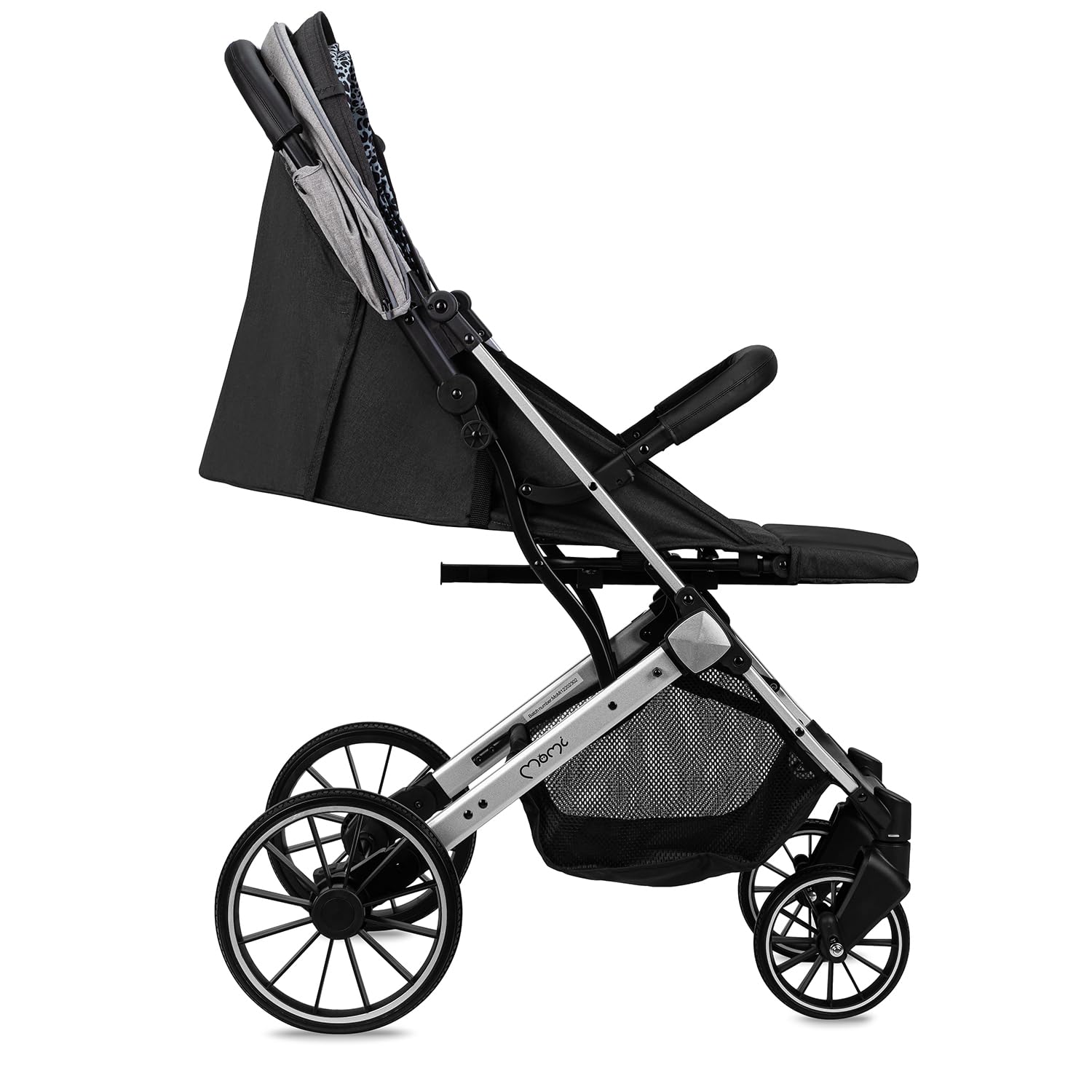MoMi ESTELLE LIGHT PLUS Poussette à partir de 6 mois (jusqu'à 22 kg), poussette pliante avec harnais de sécurité 5 points, panier de courses avec fonction de dépliage, poignée télescopique de traction