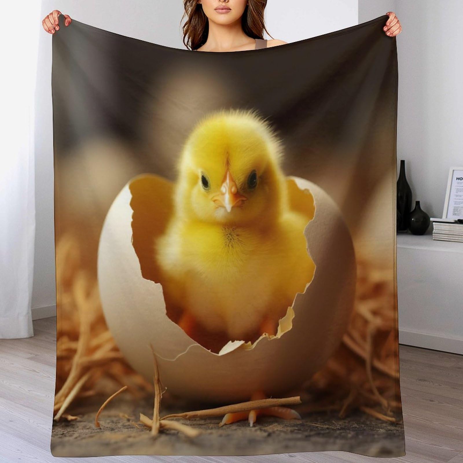 Couverture de décoration intérieure chaude plaid poulet flanelle lit