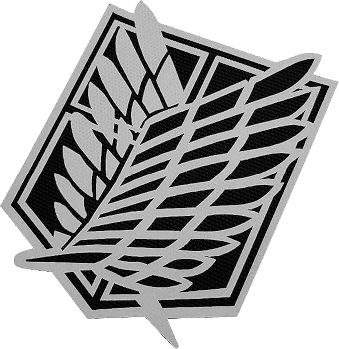 Amazon Com Ir Infrared Reflective Anime Attack On Titan Manga Patches Wings Of Freedom Badges Sewing Appliques With Hook And Loop Fastener Backing For Men S And Women S Denim Hoodie Jacket Unisex Sweatshirt