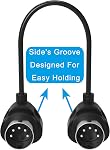 FORE 2-Pack 1m 90-Degree MIDI Câble avec des fiches ultra-petites pour le serrage Space, 5-Pin Din MIDI Câble compatible avec MIDI Clavier/Interface/Synthétiseur/Guitar Multi Effects/Ideal pour Studio 1m 2-Pack