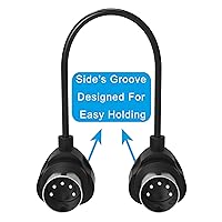 Vista 4 de FORE Paquete de 2 cables MIDI de 1 pie/30 cm de ángulo recto con enchufes ultra pequeños para espacios reducidos, cable MIDI de 5 pines DIN Paquete