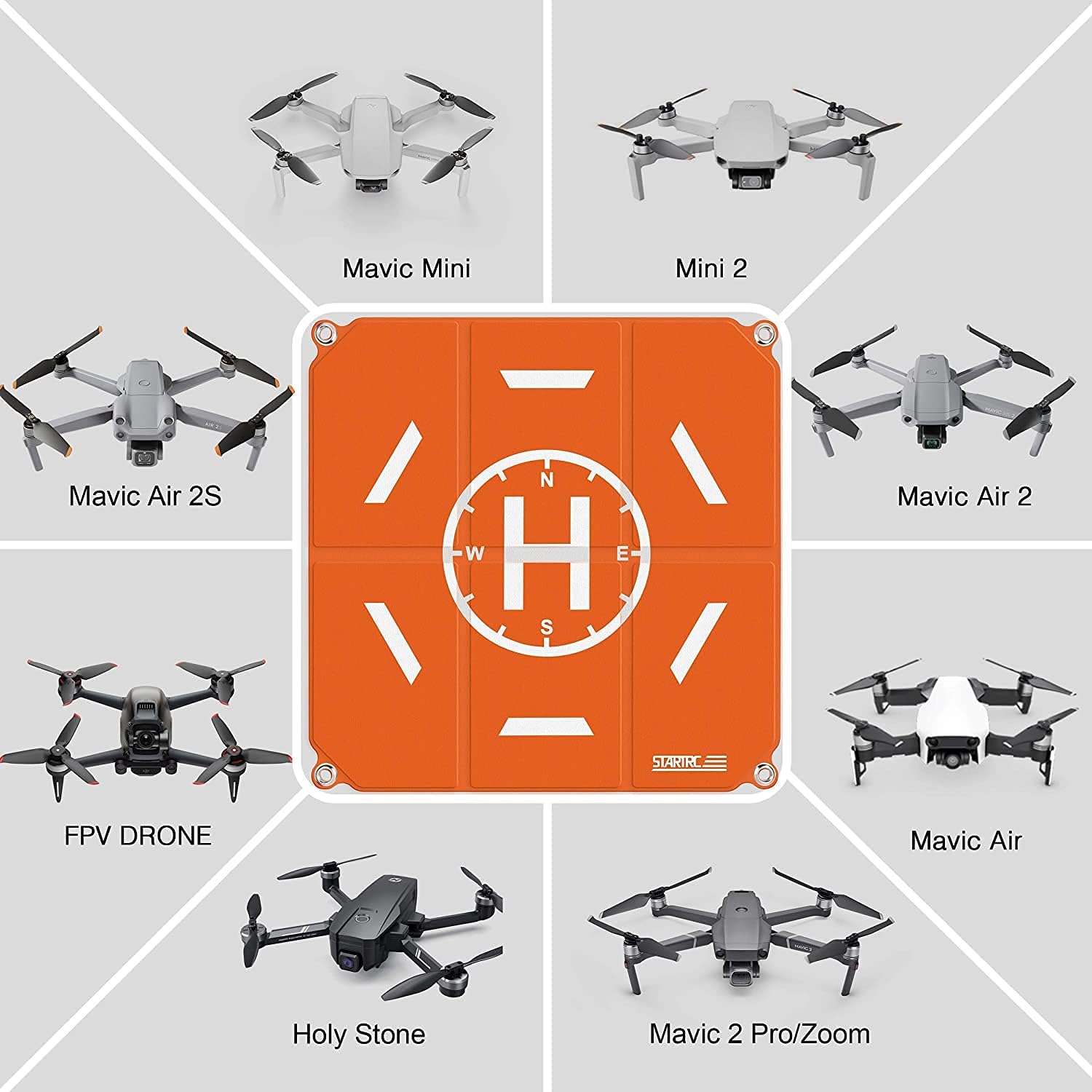 YUNIQUE UK Drone Landing Pad,50cm(19") Portable Universal Folding Fast Helipad Landing carpet for DJI Air 2S / Mavic Mini 2 / Mavic Air 2 / Mavic 2 / FIMI X8SE /DJI FPV Drone - Image 3