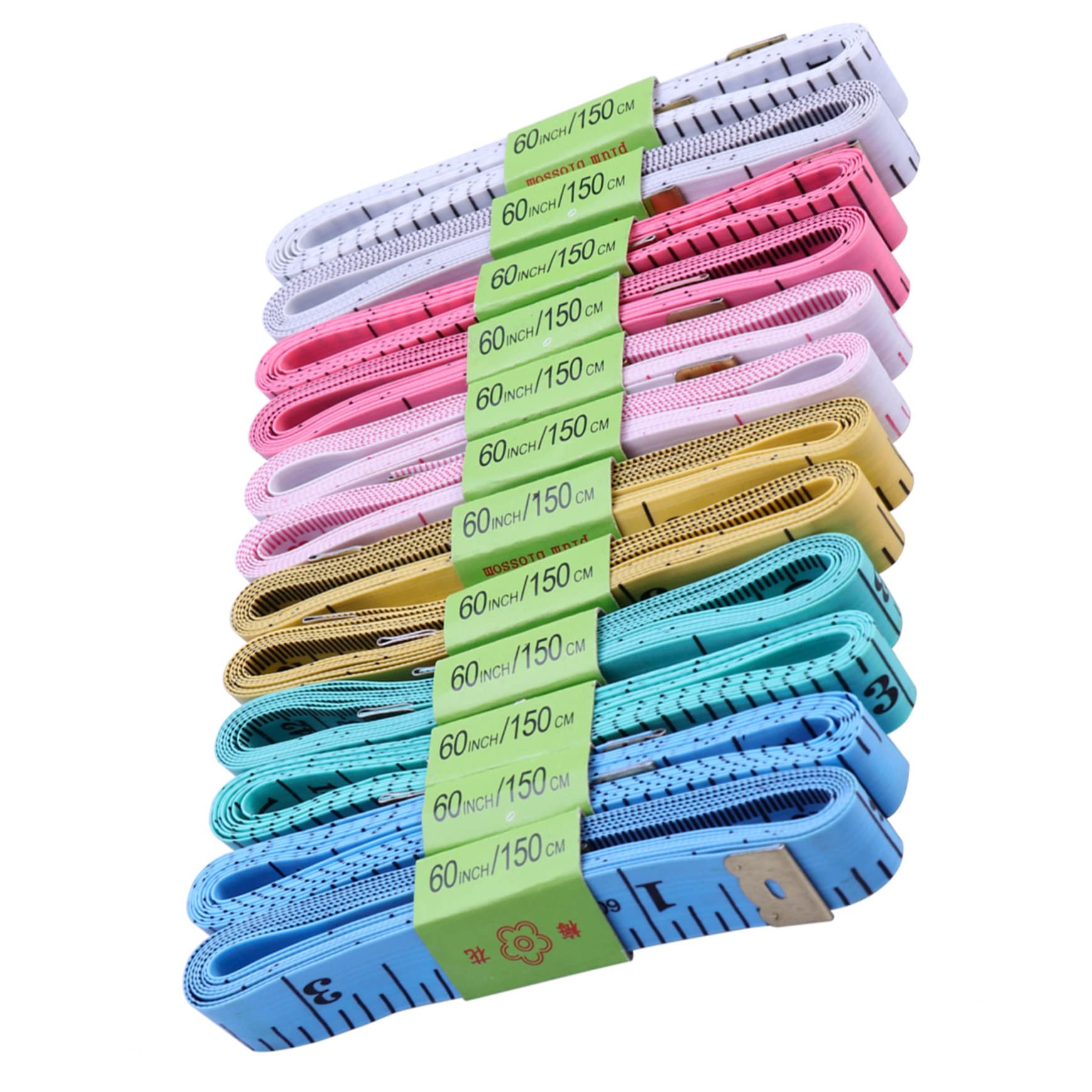 HAWILLOSCH 12Pcs Flexible Measuring Tape Lightweight Dual Sided Ruler for Sewing Tailoring Crafting Precision Measurements Easy Retractable Design Random Colors
