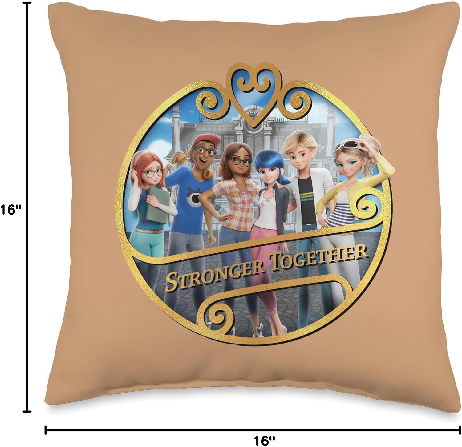 Miraculous Ladybug and Cat Noir The Movie Stronger Together Throw Pillow