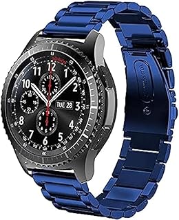 سوار معصم بديل من الستانلس ستيل بمشبك مزدوج قابل للطي ومرونة عالية مناسب لساعات سامسونج جالاكسي الذكية 45/46 ملم من جي باور - أزرق