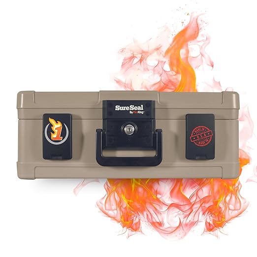 FireKing SureSeal Fire Safe with Key Lock, 1 Hour Fire Rated, UL Rated & 100 Hour Water Resistant Home Safe
