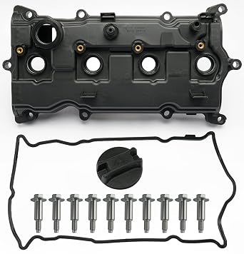 Engine Valve Cover with Gasket Bolts & Oil Filler Cap Compatible with 2013-2018 Nissan Altima 2016-2017 Nissan Murano 2014 Nissan Pathfinder 2014-2017 Nissan Rogue Infiniti QX60 2.5L Part# 13264-3KY0A