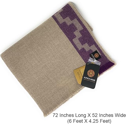 Vista 15 de Stepping Stones - Manta de alpaca para 4 estaciones, 100% lana de alpaca bebé, 6 pies de largo x 4.25 pies de ancho, hipoalergénica y lujosamente