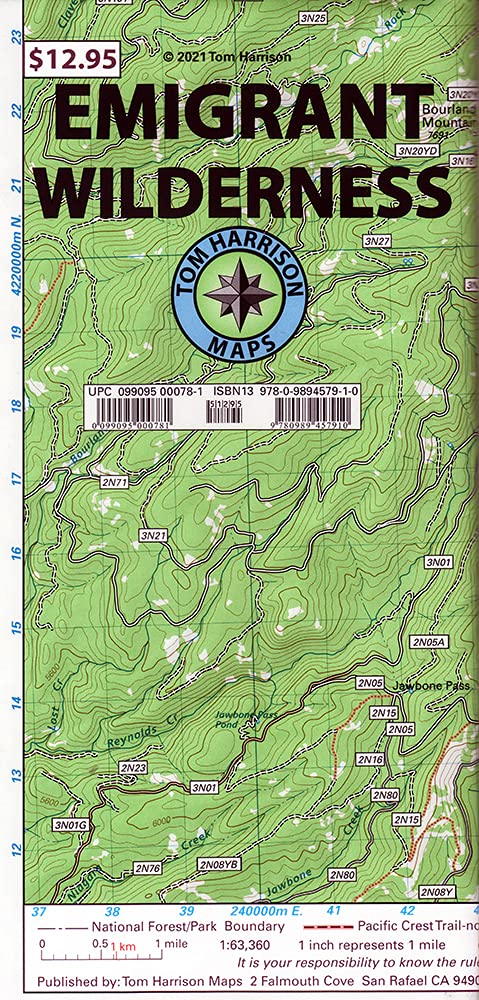 Emigrant Wilderness Map (2021)