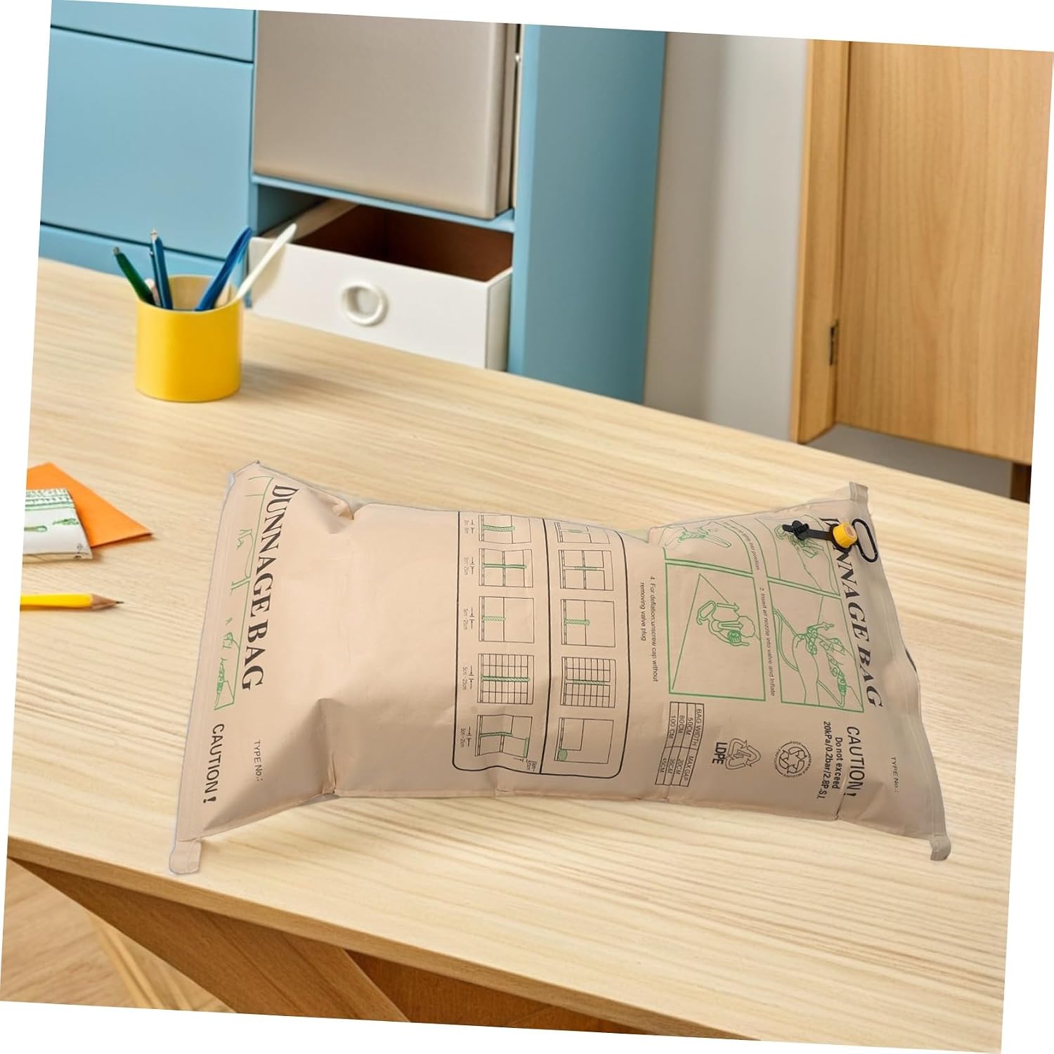 FUOYLOO 2pcs Reusable Kraft Paper Dunnage Airbags 38.8 X 20 Inches Heavy Duty Void Stabilizer Bags for Pallets and Crates in Warehouse and Sea Freight Shipping