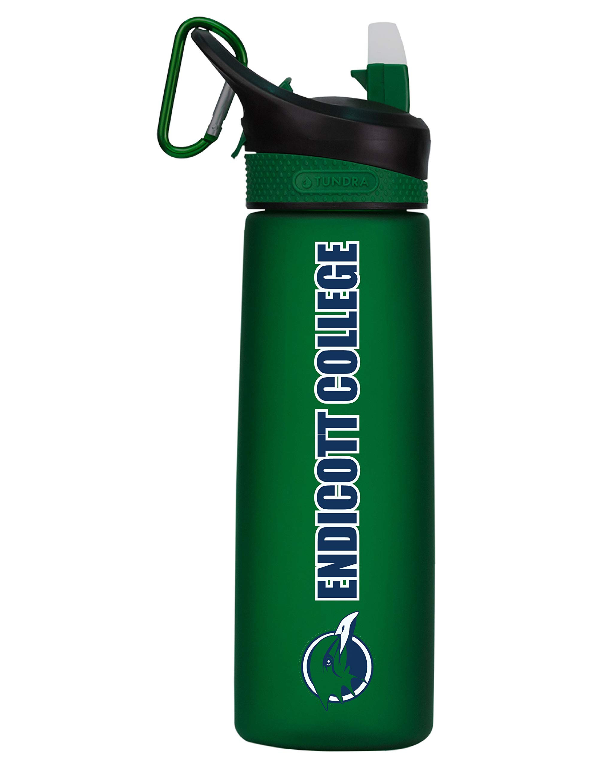 Endicott College Tritan Plastic Frosted Sport Water Bottle, Design-1 - Green