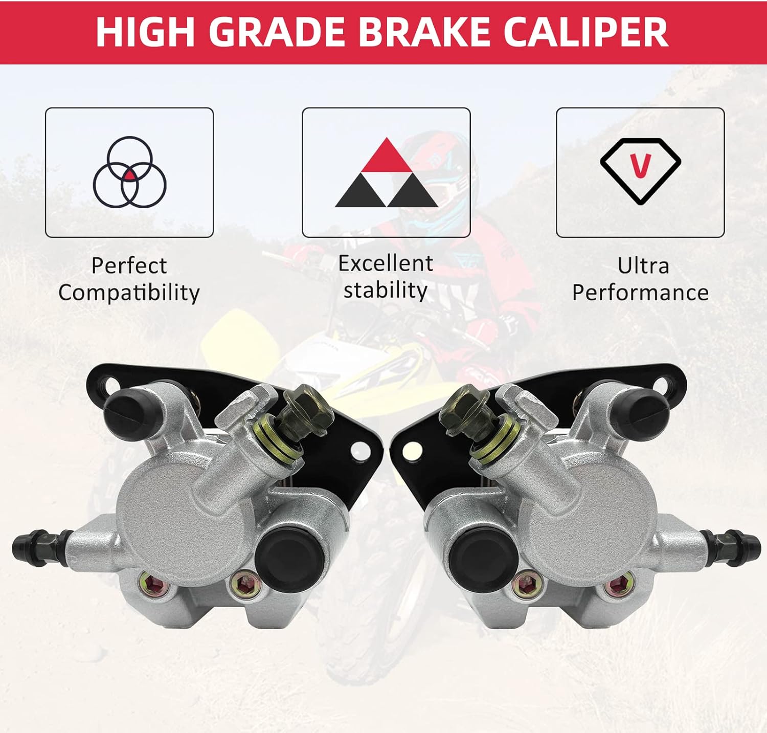 M MATI Front Left Right Brake Calipers for Honda TRX250 TRX250EX TRX250X TRX300 TRX300EX TRX300X TRX400 TRX400EX TRX400X Sportrax Fourtrax 45150-HN6-006 45250-HN6-006