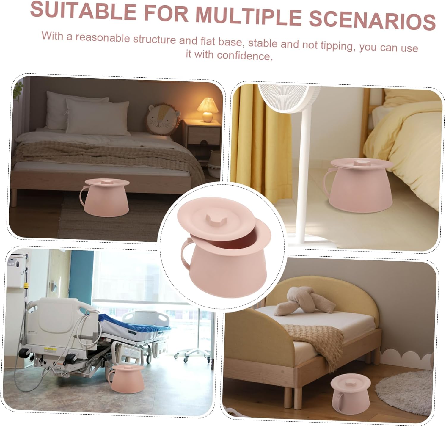 Thickened Chamber Pot with Lid Portable Urinal Basin for Boys and Girls and Elderly Household Spittoon Bedpan for Travel and Nighttime Use Plastic Urine Bucket