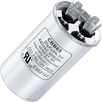 20 uf 20 MFD 370-440 VAC 5% Volts 380 uF Options Available CBB65 Run Start Capacitor 50/60 Hz AC Electric - Compatible with Single Phase Motor Capacitor Condenser Straight Cool, Air Conditioner