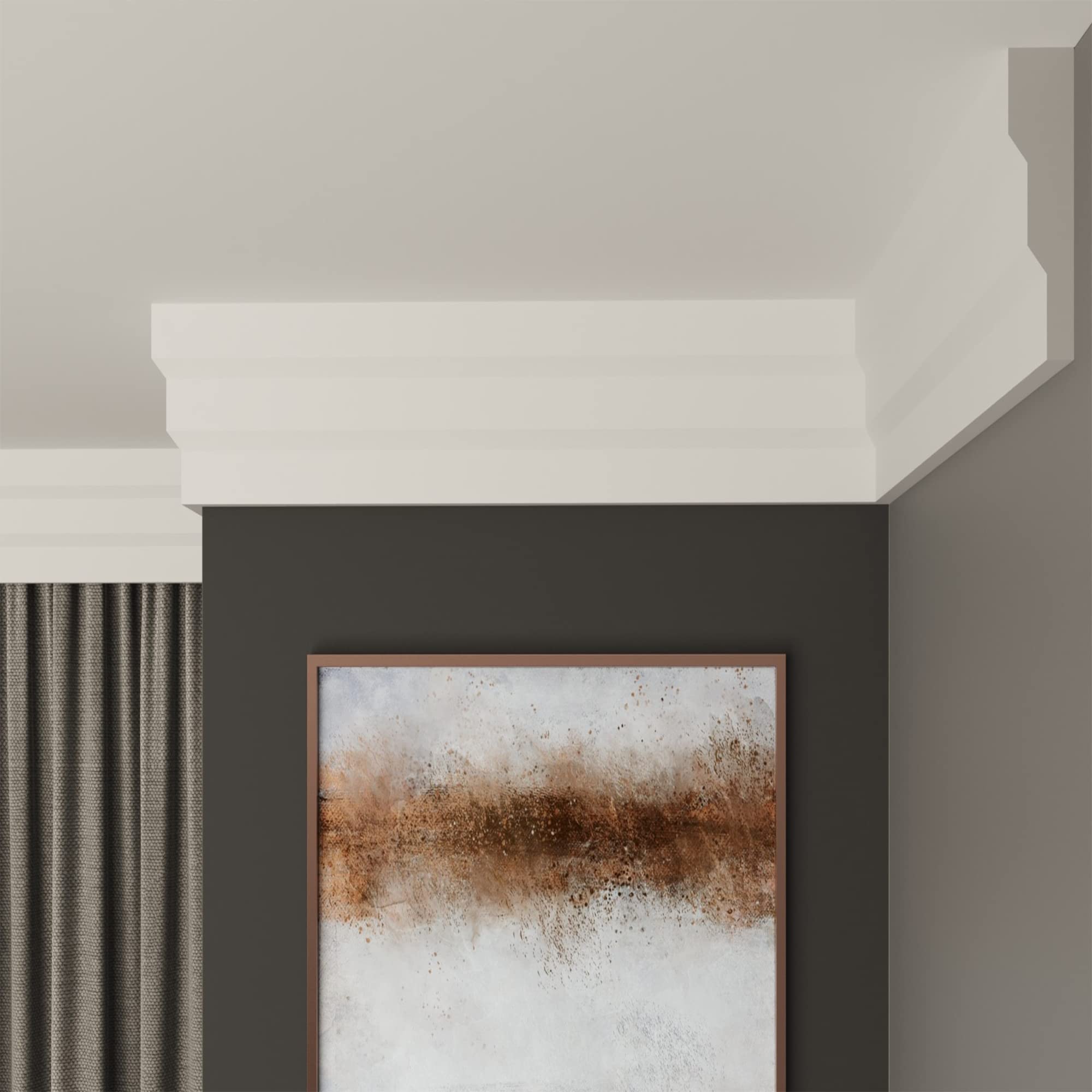 FAST DECOR Decorative Coving for Ceilings, Premium Extruded Polystyrene Cornice Coving, Lightweight Ceiling Moulding Trim, Flexible and Durable Ceiling Cornice Trim (CS15, 16M (8 Length))