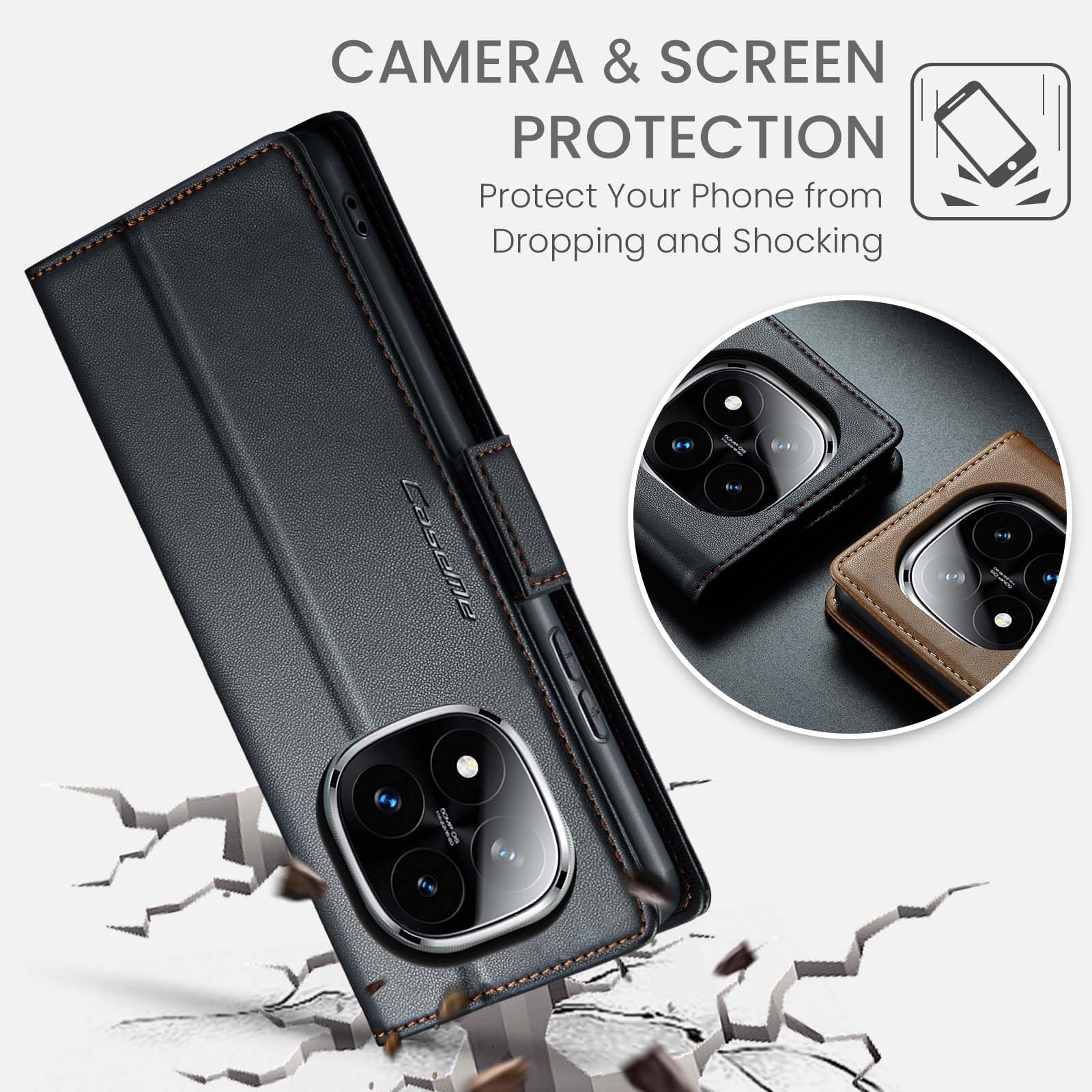 Verco Custodia A Libro Con Porta Carte Per Xiaomi Redmi Note 14 Pro 4G - Funzione Stand E Chiusura Magnetica (Nera)