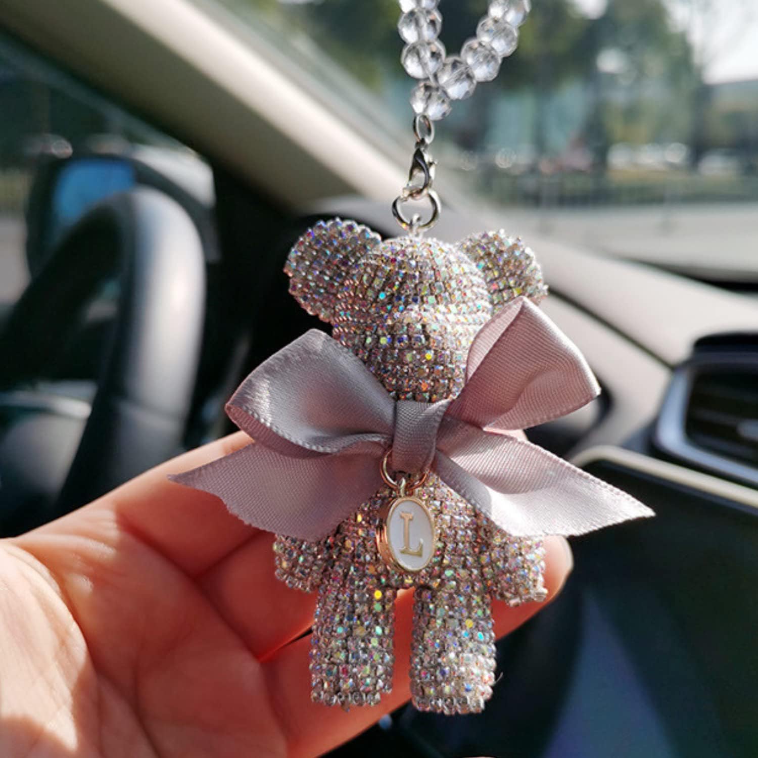 Cute Bling Bear Rear View Mirror Hanging Accessories