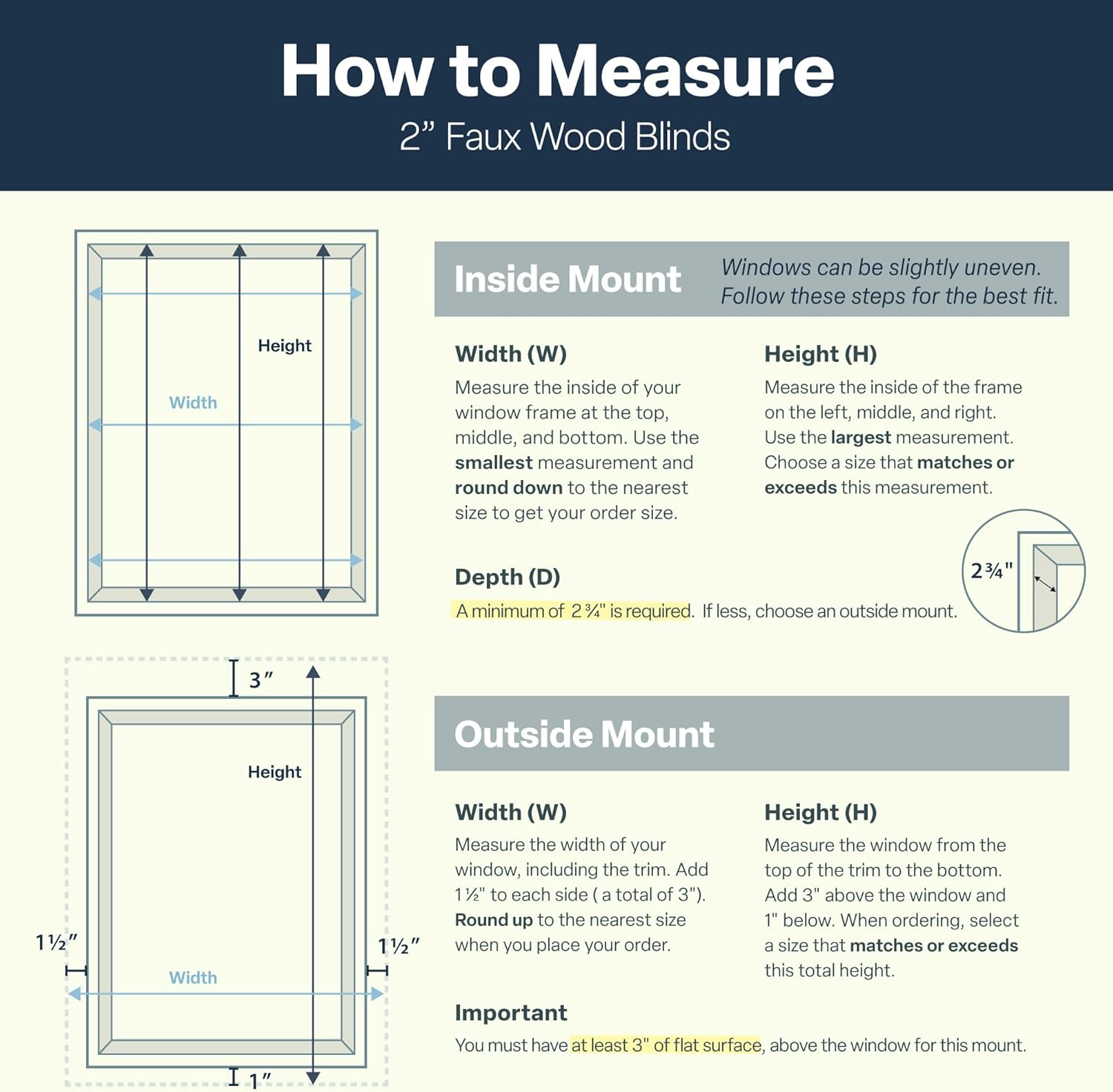REGAL estate Faux Wood Blinds, Cordless 2 Inch Faux Wood Blinds for Windows, Moisture Resistant Faux Blinds, 33.5" W x 48" H, Chestnut