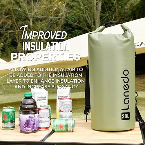 Miniatura 6 de Mochila enfriadora plegable de barril redondo, impermeable, manos libres, refrigeración de 24 horas, enfriador de lados suaves, portátil, ligera,