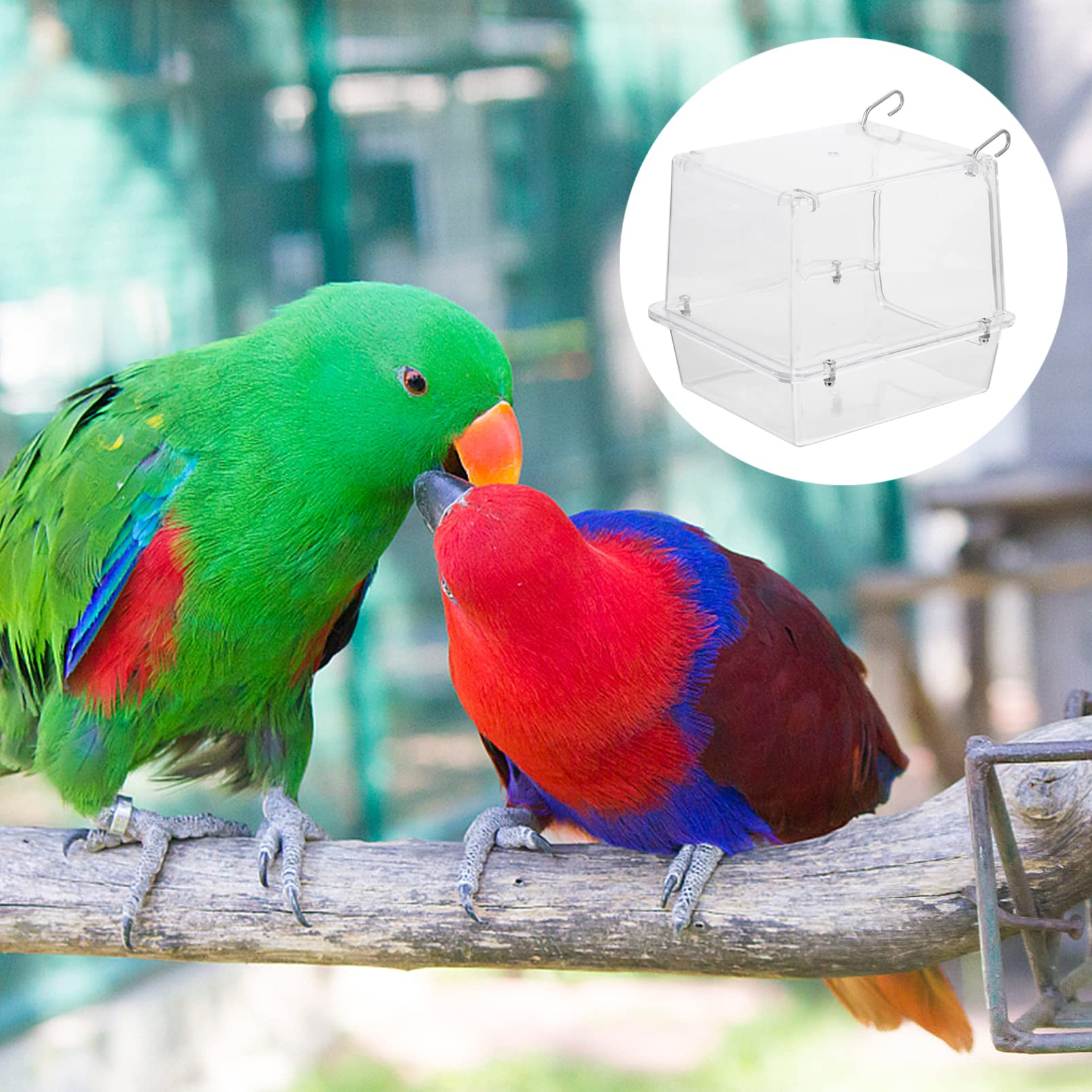 Abaodam Hängendes Vogelbad für Wellensittiche und Kleine Vögel mit Robustem Kunststoff Platzsparendes Design für Käfige als Vogeldusche Zubehör