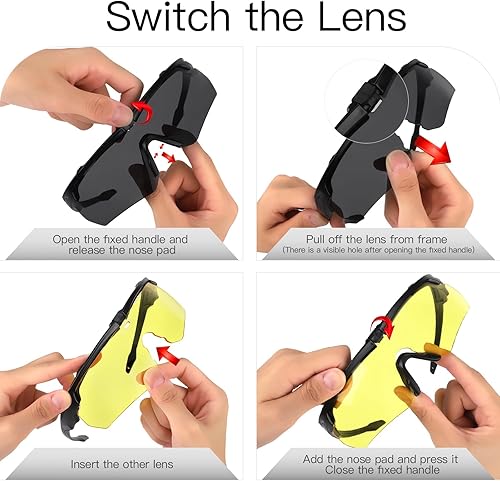 Miniatura 4 de Outdoramic Anteojos de seguridad antivaho  Gafas tácticas, protección ocular de disparo, gafas de Airsoft para hombres