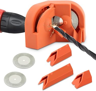 Drill Bits Grinding Sharpener, Multipurpose Universal Drill Bit Sharpener Tool with 4 Grinding Wheels for All Bits 5/64- 5/8, Compact Electric Drills for DIY Polishing Sharpening Tool