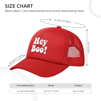 Hey Boo Hat Trucker Mesh Baseball Cap Men Women
