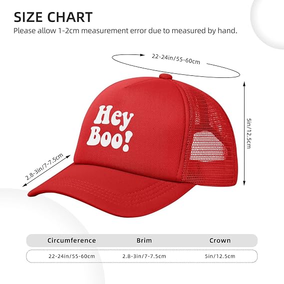 Hey Boo Hat Trucker Mesh Baseball Cap Men Women
