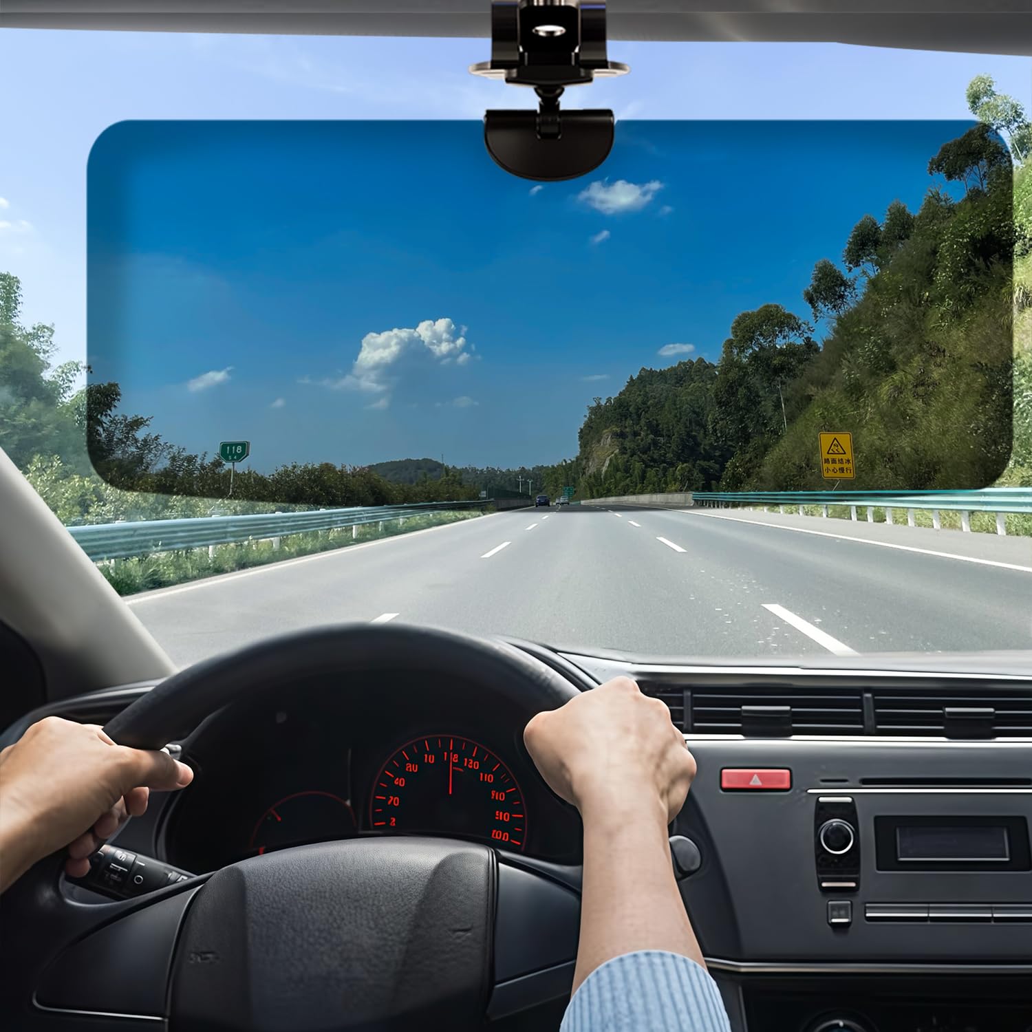 zxbaers Sun Visor Extender for Car Sun Blocker Polarized Anti-Glare Car Visor Extension for Night Driving, Angle Adjustable, Cover LED Light?Safe Driving