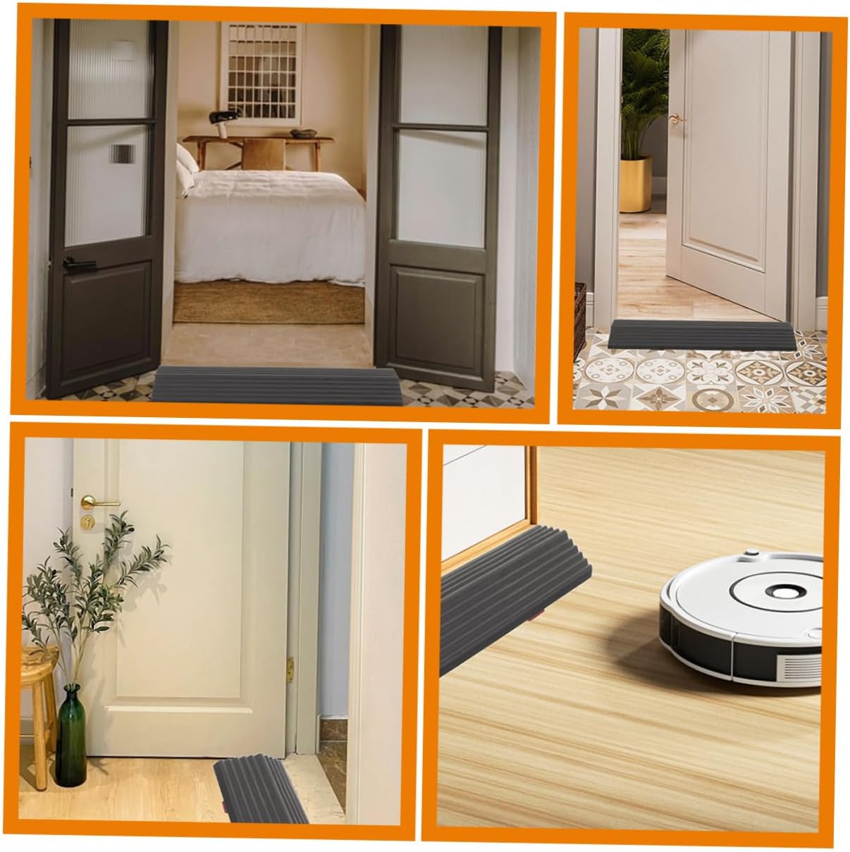 10pcs Plastic Sweeping Ramp for Home Use Lightweight Non- Mat for Robot Vacuum Cleaners for Doorways and Steps -Skid Design for Safe Climbing