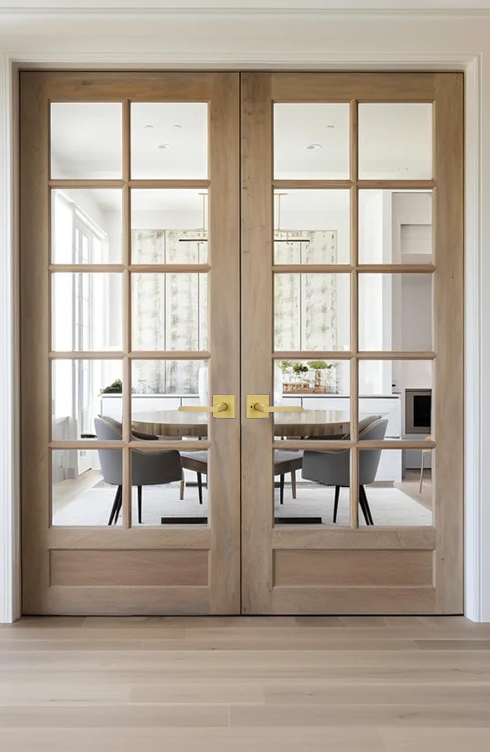 goldenwarm Gold Door Handle Interior, Zinc Alloy Brushed Gold Interior Door Handle for Bedroom Bathroom, Heavy Duty Brushed Brass Privacy Door Lever(1 Pack)