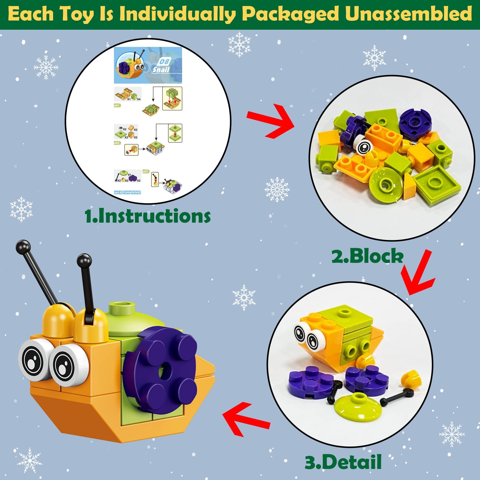 Kids Advent Calendar 2026 Insect Building Blocks Christmas Calendar - Image 4
